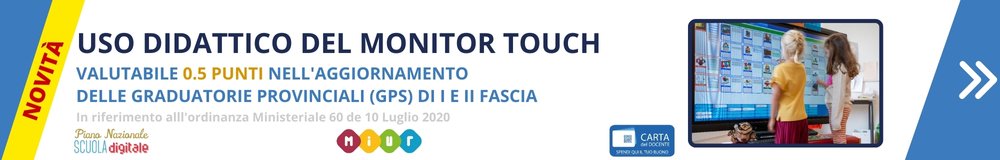 Corso monitor touch per la didattica